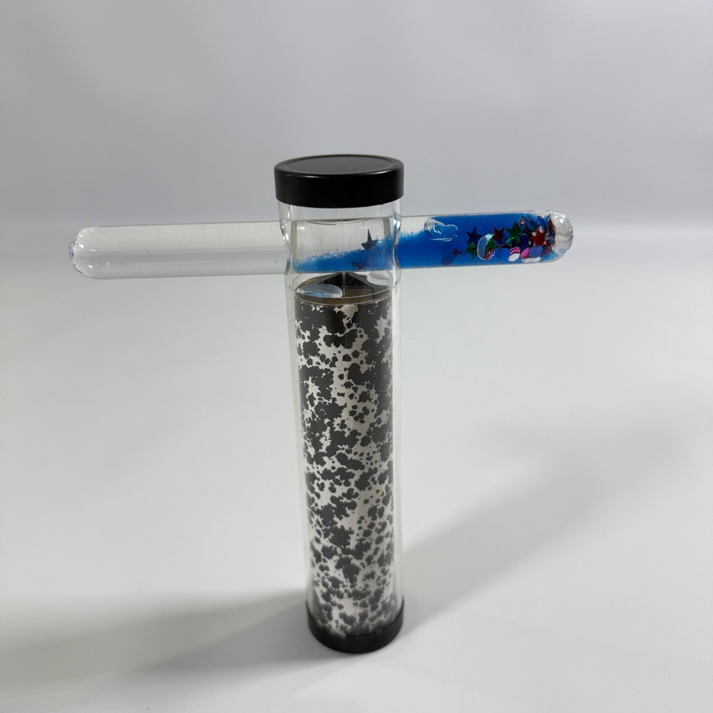 VTG Liquid Blue Glitter Wand Celestrial Moon Kaleidoscope Retro Science Toy OS